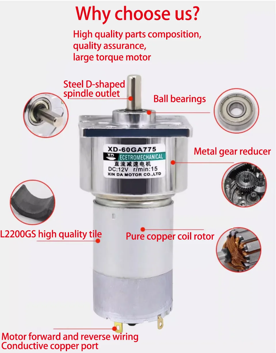 775 DC getriebe motor 12V 24V 35W große drehmoment Geschwindigkeit  Einstellbar CW CCW DC motor