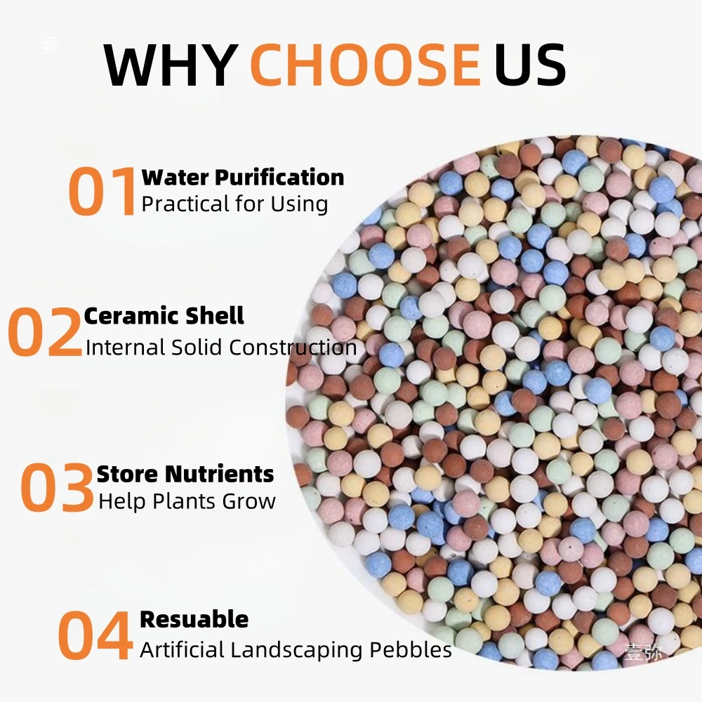Hydroponic Plant Decorative Colorful Ceramsite Aquarium Tank Mineral Supplement Substrate Mineral Freshwater Biological Ball