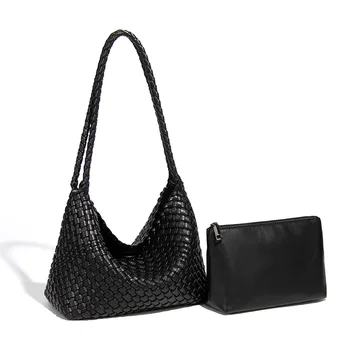 Borsa a Spalla Intrecciata da Donna, Borsa a Tracolla Hobo Carina, Pochette alla Moda, Borsa Sottospalla, Borsa Intrecciata Artigianale per Viaggi e Lavoro