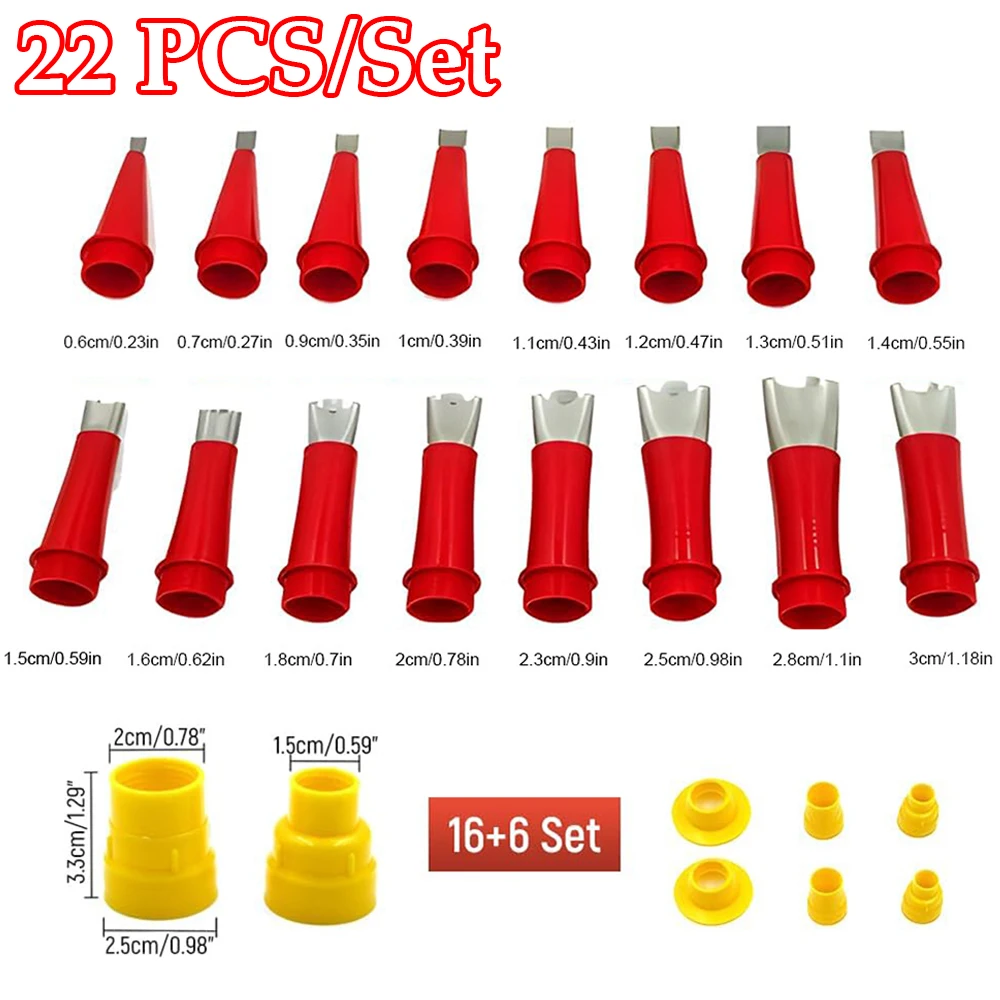 22PCS Stainless Steel Caulk Nozzle Applicator Caulking Finisher Glue Silicone Sealant Finishing Tool Kitchen Bathroom Sink Joint 2