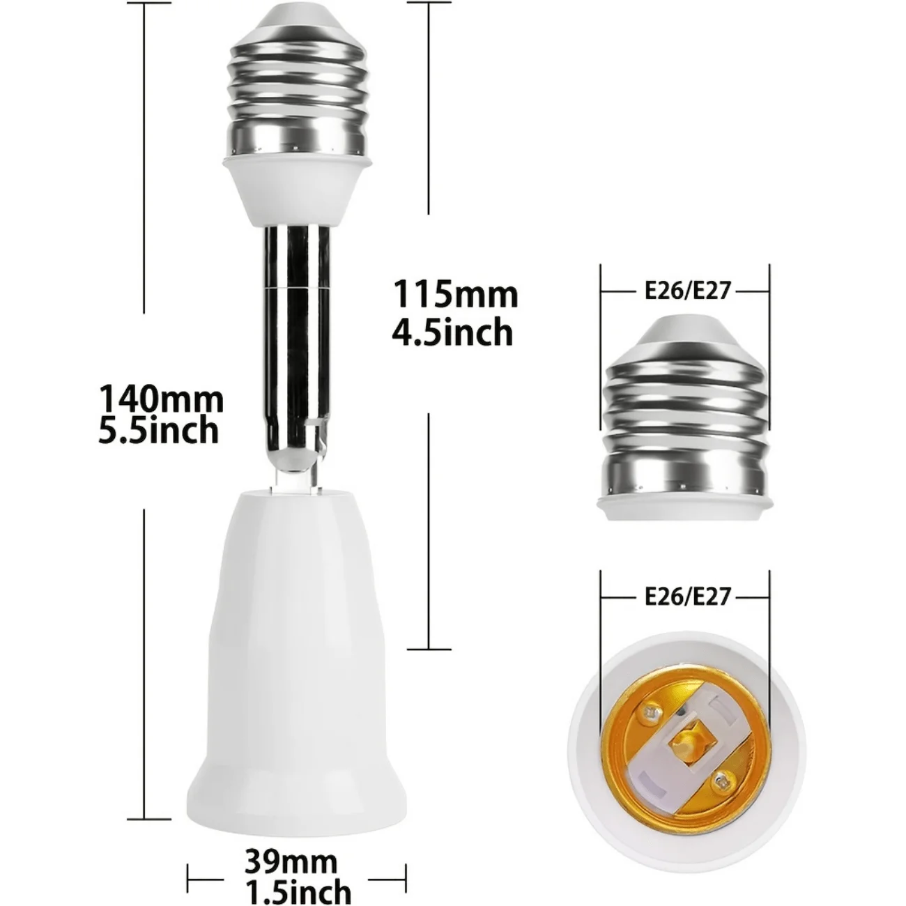 Lamp Holder Lamp Socket Extender E26/E27 Adjustable Vertical 90&deg; Horizontal 360&deg; 100 V-250 V Max. 150 W Medium Screw Base Light Conver