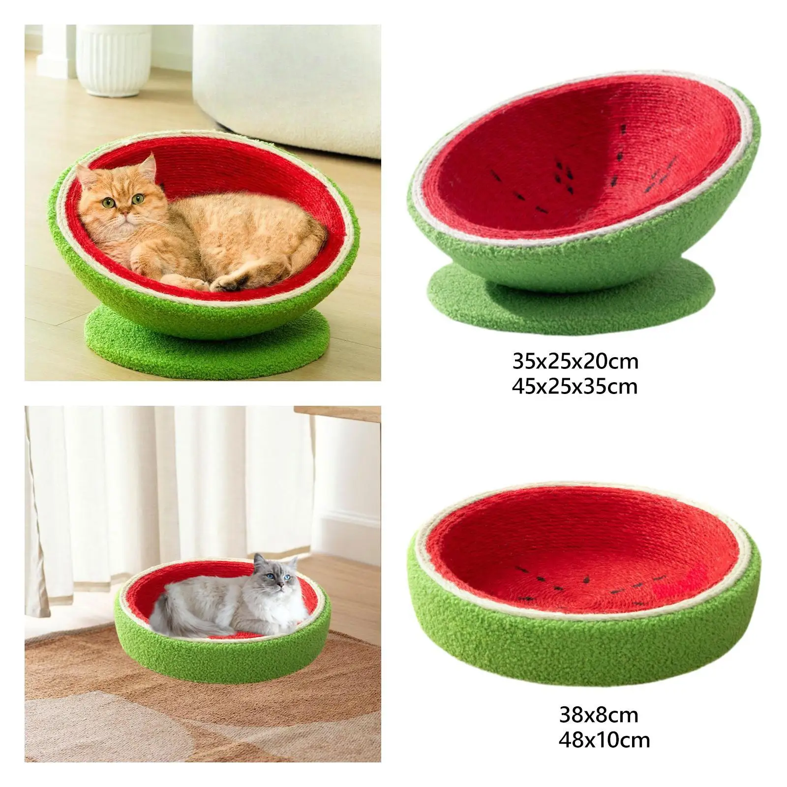 Sisal Cat Scratching Board Watermelon Cat Nest Multifunctional Kitten Sleeping Nest Luxury Pet Cat Lounge Bed Grinding Claws