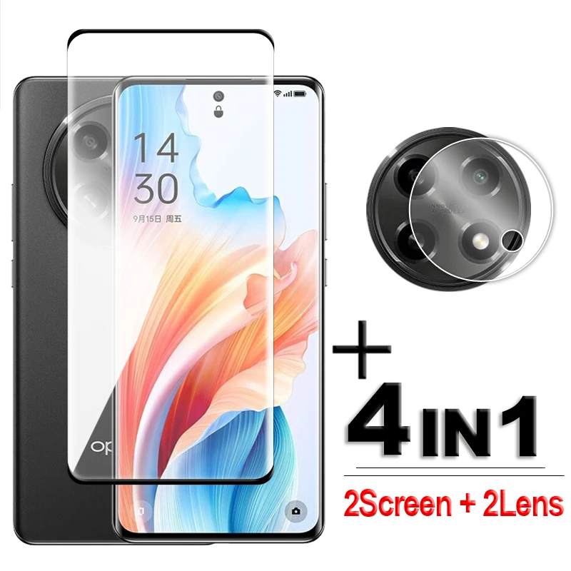 

For OPPO A2 Pro 5G Glass 3D Full Cover Curved Screen Protector Oppo A2 Pro Tempered Glass For Oppo A2 Pro Lens Film 6.7 inch