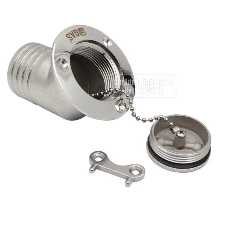 316 스테인리스 스틸 38mm/50mm 45도 데크 필러 (키 포함) 가스/디젤 연료 폐수용 거울 광택 데크 필러