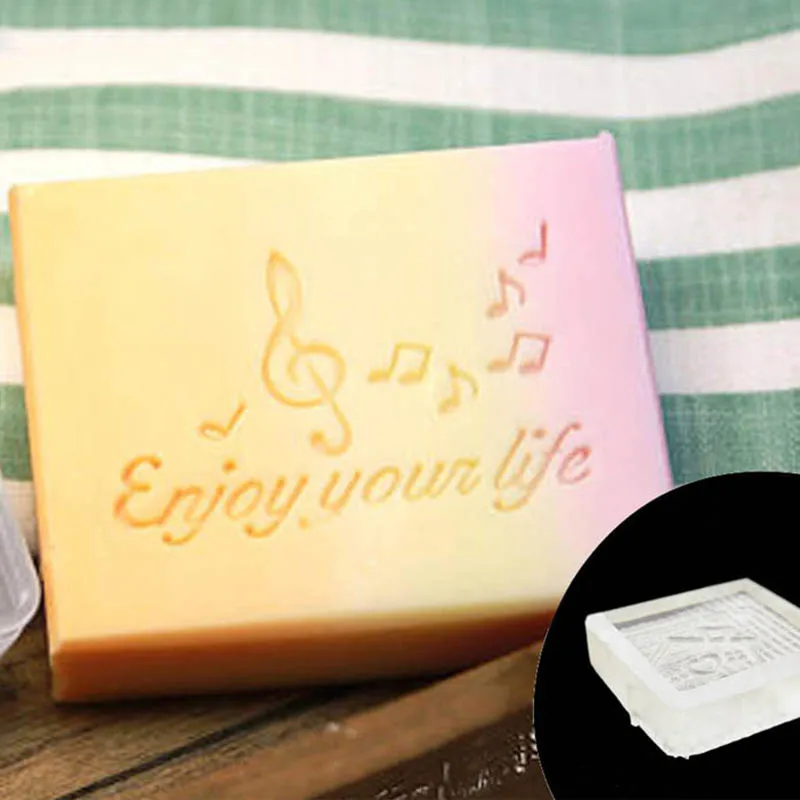 Custom Lovely Bath Enjoy Pattern Soap Stamp Mini Transparent