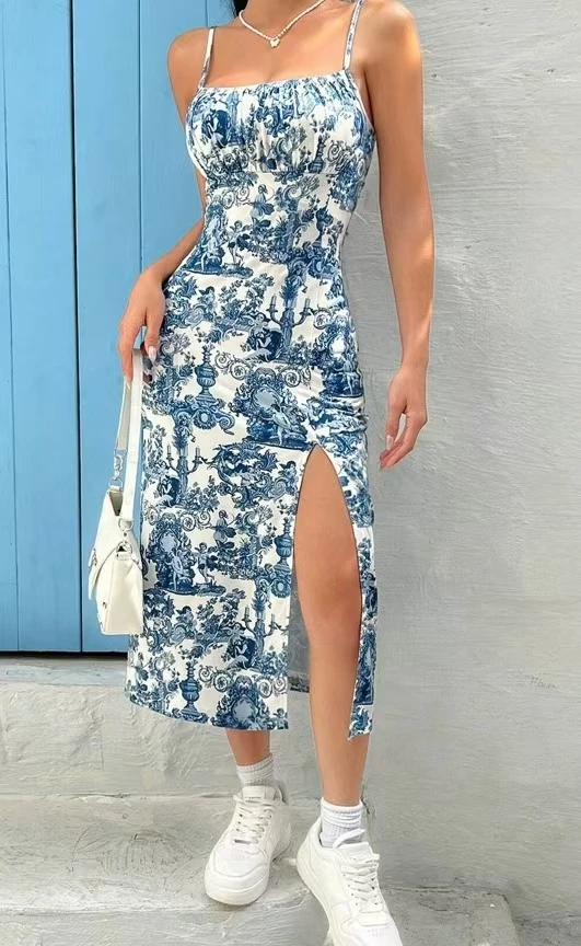 خريف 2025 فستان طويل بدون حمالات ملفوف عند الصدر ب...