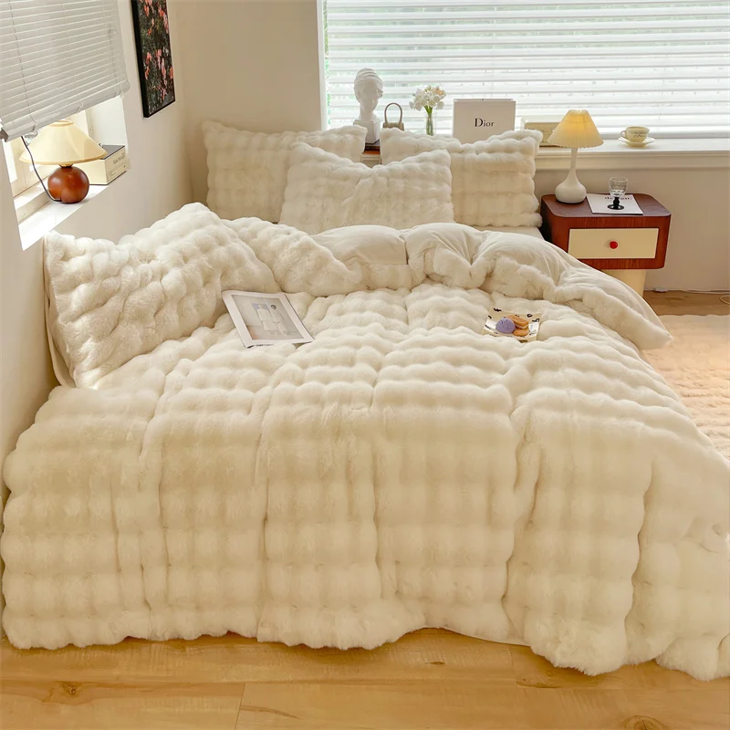 Luxury-Faux-Rabbit-Fur-Velvet-Fleece-Plush-Soft-Warm-Bedding-Set-Super ...
