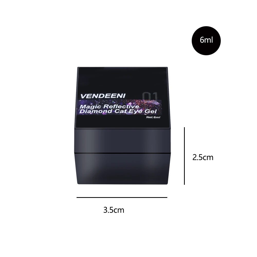Vendeeni 9 색 반사 레이저 고양이 눈 젤 매니큐어 UV LED 반짝이 레인보우 네일 아트 매니큐어 네일 광택제 끄기