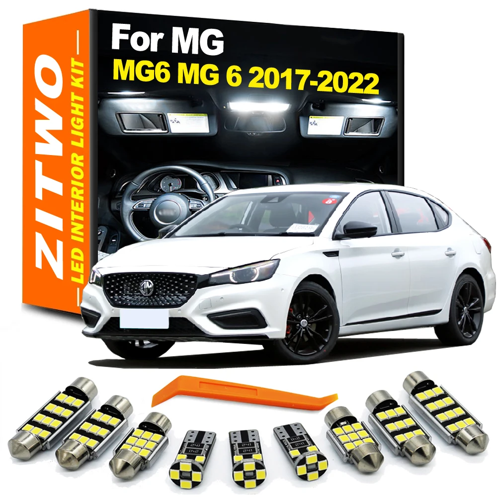 

ZITWO 8Pcs Canbus LED Interior Light Kit For MG 6 MG6 2017 2018 2019 2020 2021 2022 Reading Dome Trunk License Plate Lamp