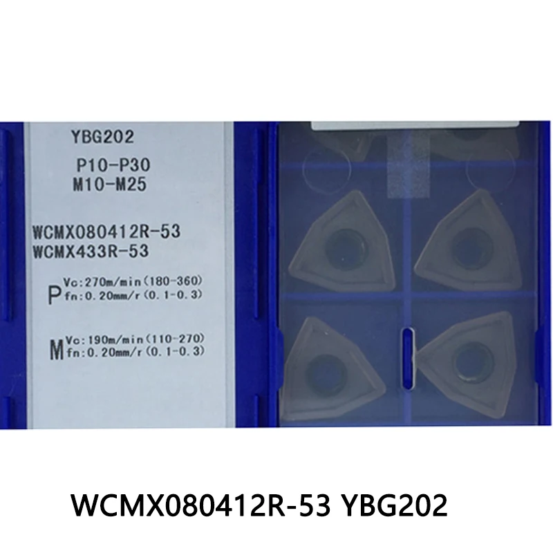 

WCMX080412R-53 YBG202 WCMX 080412 10pcs U drill insert WCMX080412 Drilling for Steel and Stainless Steel Carbide Inserts CNC