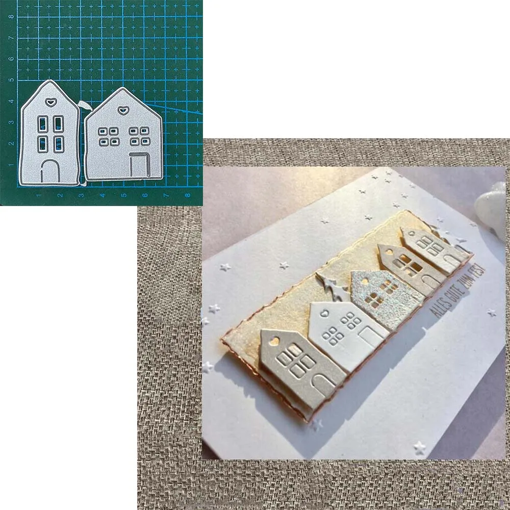 

Craft Metal stencil mold Cutting Dies 3D house build decoration scrapbook die cuts Album Paper Card Craft Embossing Stencils