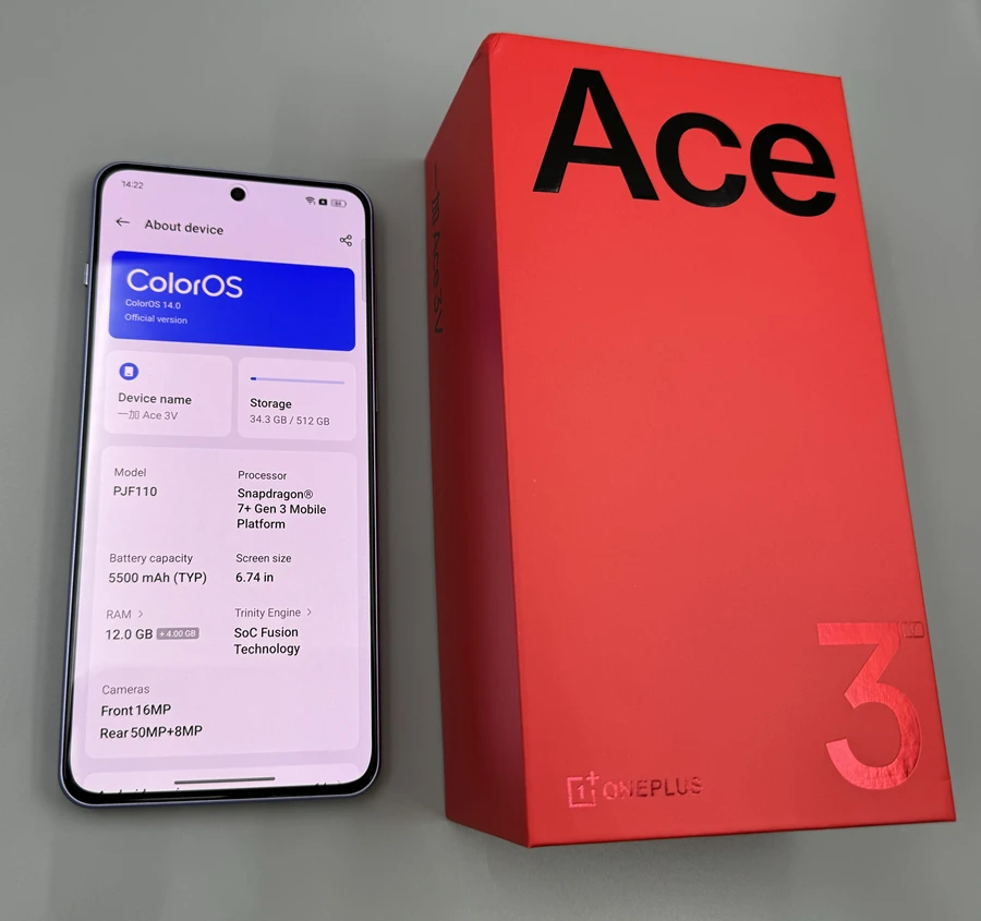 New Oneplus ACE 3V Snapdragon 7+ Gen 3 Octa Core NFC 6.74 Inch 120Hz 2.5D OLED Screen 50MP Camera 5500mAh Battery 100W SUPERVOOC