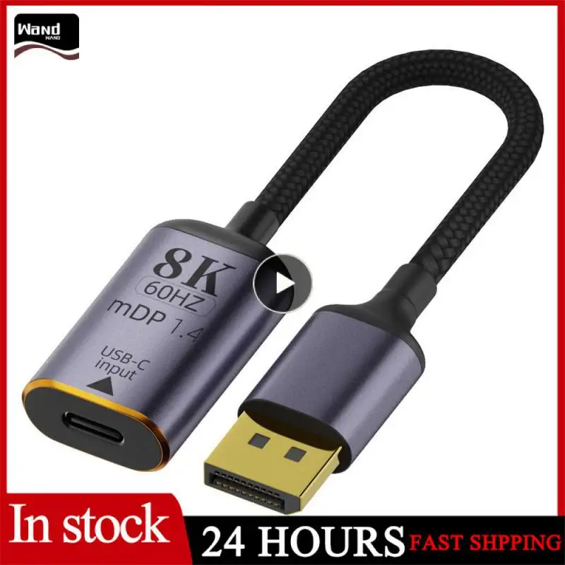 노트북 TV용 프리미엄 HDMI 호환 USB-C 비디오 어댑터, C타입 DP/미니 DP 변환기, 수-암, 8K 60Hz