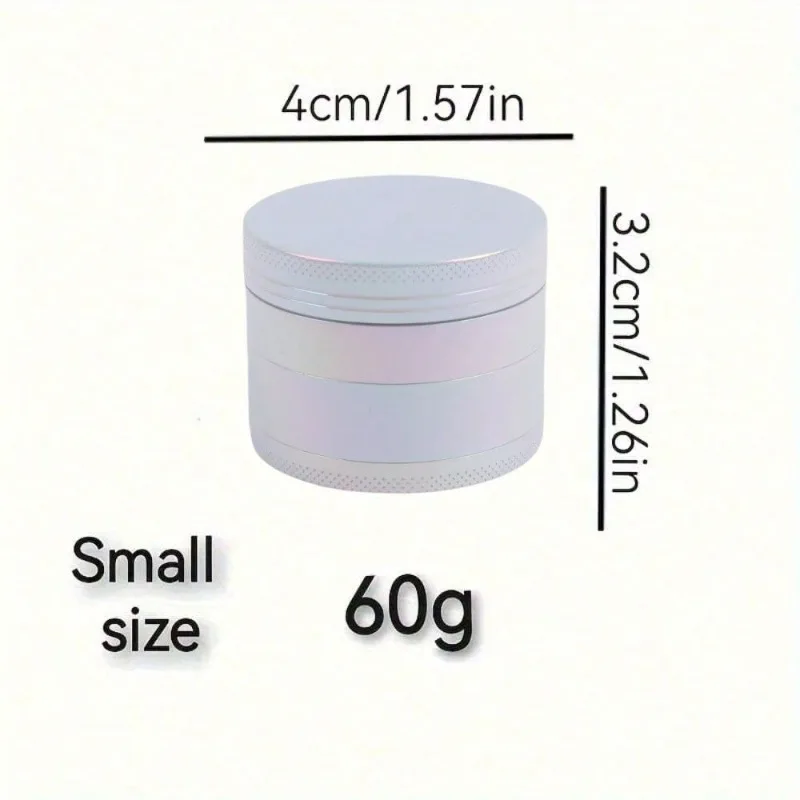 1.6/2 Inch White Gradient Rainbow Herb Grinder Four-layer Manual Tobacco Grinder Zinc Alloy Mortar Cigarette Cigar Grass Mills