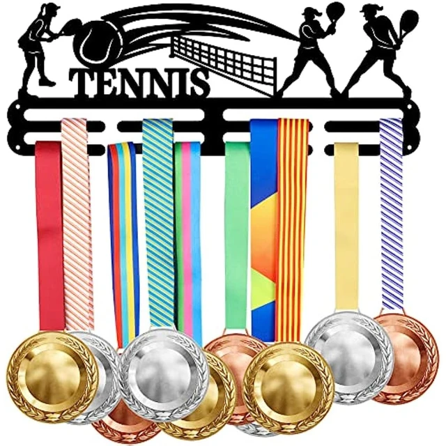 Colgador de medallas de tenis, estante de exhibición de premios deportivos  para más de 40 medallas, soporte de pared, gancho de exhibición de premios  de tenis femeninos - AliExpress