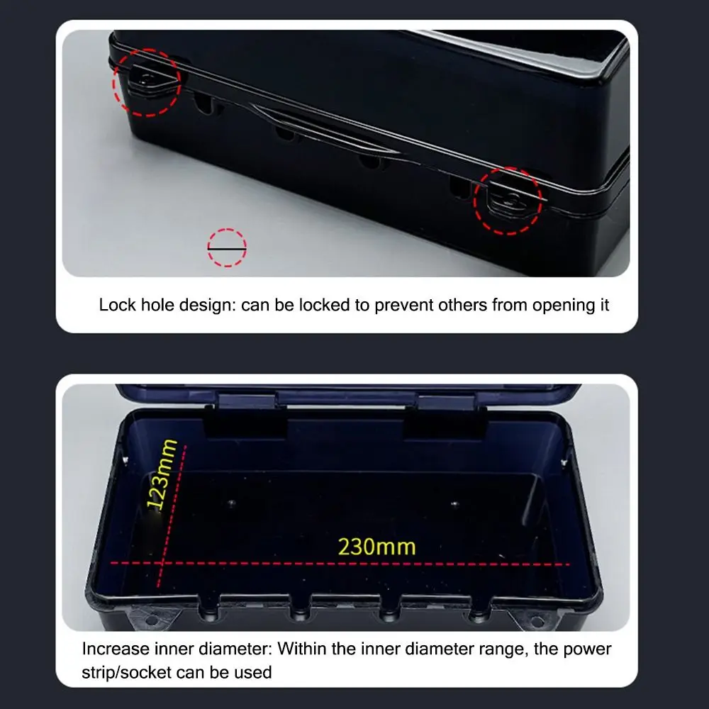 Outdoor Electrical Boxes Waterproof Cable Management Box Rain-Proof Weather Proof Plug Box Outdoor Extension Lead Cover