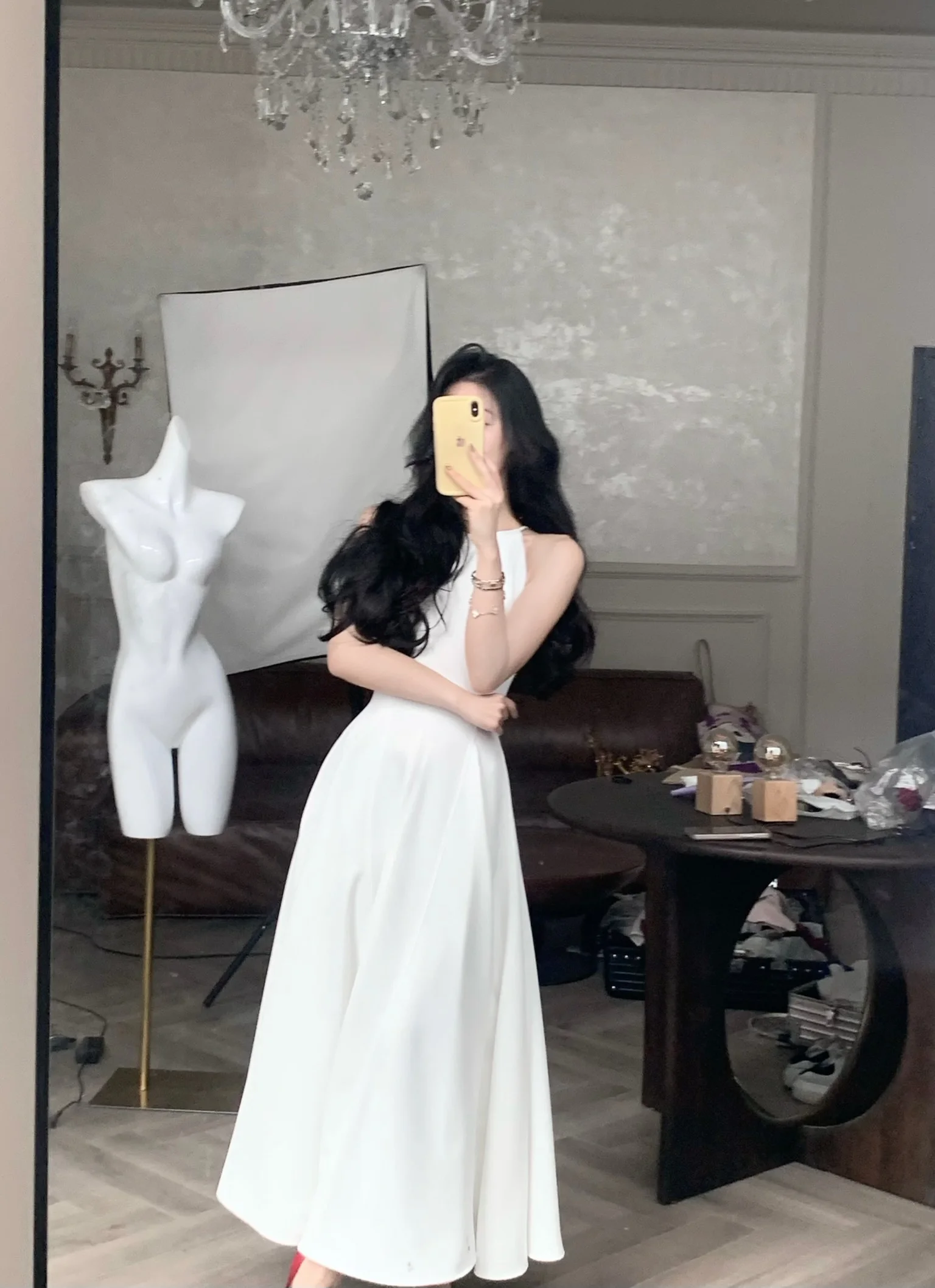 France Vintage Evening Party Long Dresses for Women Solid Sleeveless A-line Princess Wedding Prom Robe New Spring Vestido Mujer