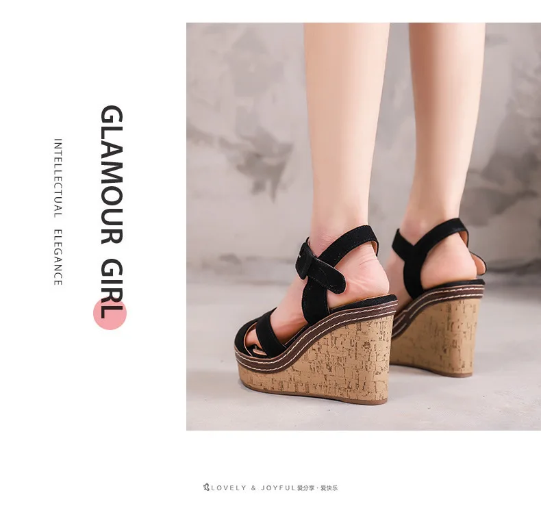 Women Platform Sandals Chunky High Heels Female Wedges Shoes Women Fish Toe  SSML