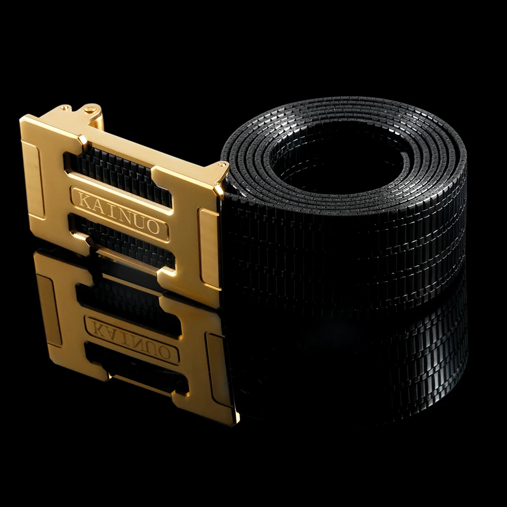 

4.2cm Wide Men's High Quality Gold Buckle Belt Durable Titanium Steel Luxury Waist Male Strap Business Casual Style Fashion Belt
