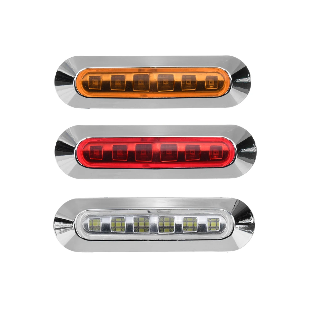 2x Red LED Roof Clearance Marker Lights – 12V/24V, IP66/68 Waterproof, For Truck, Lorry, Bus, Caravan, Easy Mount, 4 LEDs Each-494761