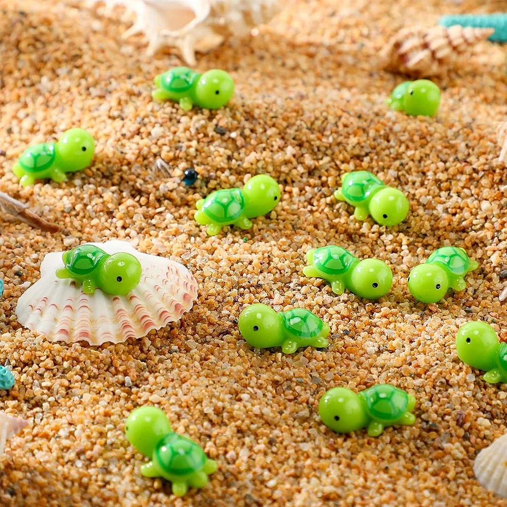50pcs Adorable Mini Resin Turtle Miniature Cute Fairy Garden Ornament Micro Landscape Turtles Home Plants DIY Craft Decoration 1