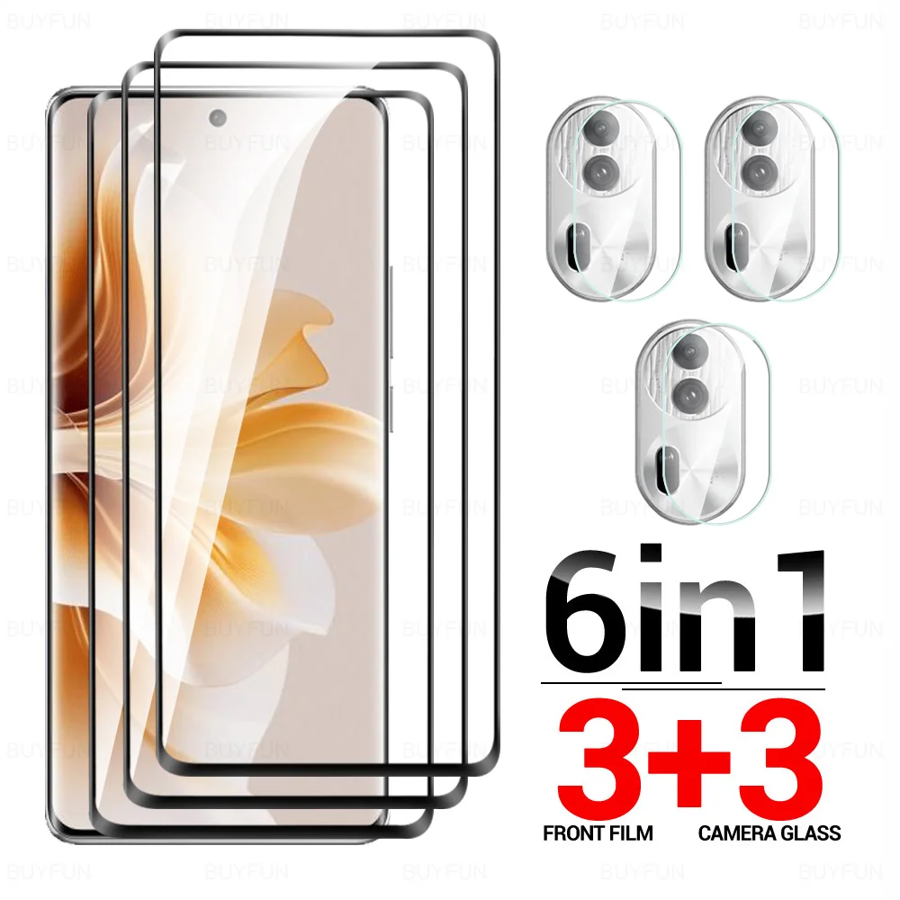 

Изогнутое стекло Reno11 Pro, закаленное стекло для камеры от 6 до 1 для Oppo Reno 11 Pro, Reno11Pro 11 Pro, зеркальная защита для экрана телефона 9D, пленка для камеры