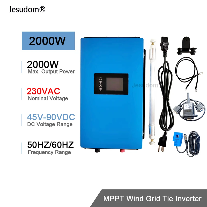 2000w Pure Sine Wave Mppt Wind Power Grid Tie Inverter With Limiter