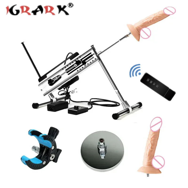 Remote Wired Dual Control Sex Machine for Women Men 15cm Long Stroke Automatic Massager Dildo Adapters Metal Nozzles Sex Machine