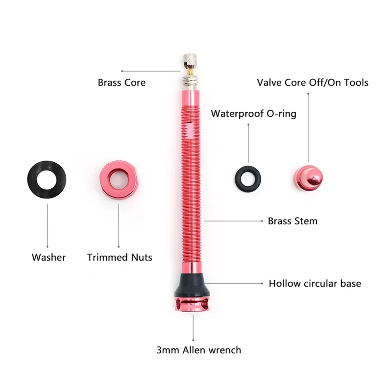 Ridenow Tubeless Valve 45/65/85mm Aluminum Alloy Bicycle Presta Valve Accessories