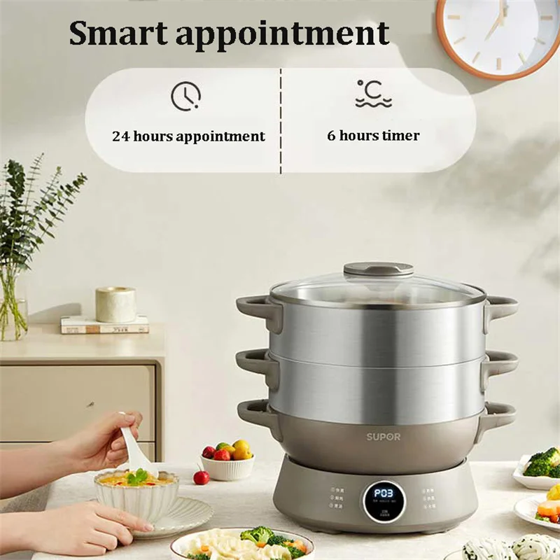 Multifunctional Electric Steamer Cooker 3 Layers Food Steamer Machine Pot et Food Warmer Electric Kitchen Appliances
