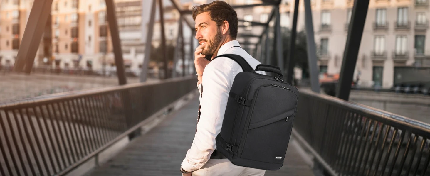 KONO 38L Flugzugelassener Reiserucksack 55x35x20cm, 3-in-1 Multifunktions-Handgepäcktasche, leichter Rucksack für Reisen – Detail 8