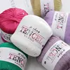 40g Tencel Sequins Cotton Yarn for DIY Hand Knitting Crocheting Craft Soft Warm Silk Solid Knitting Thread Yarn for Shawl Scarf 1