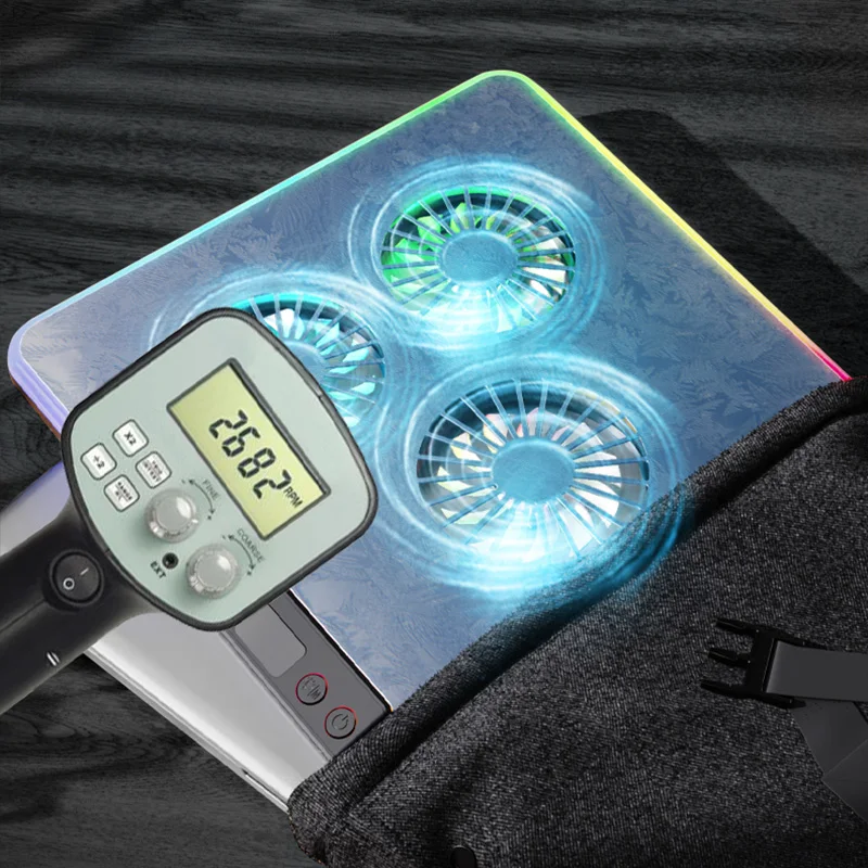 Radiador Ultra-fino Rgb da Almofada de Resfriamento do Portátil do Jogo de Tourace Cincosilenciosos Suporte Ajustável do Refrigerador do Caderno para o Portátil 1121 Polegadas Fãs - Imagem 5
