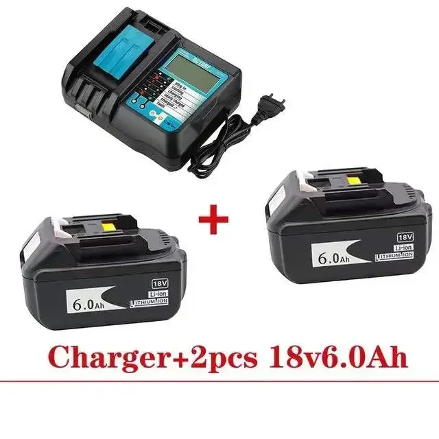 

Original BL1860 Rechargeable Battery 18 V 6000mAh Lithium ion for Makita 18v Battery BL1840 BL1850 BL1830 BL1860B+ 4A Charger