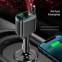 Fast Speed 66W Car Chargers With Triple Port Retractable Car Chargers with Intelligent Protections For Phones Tablets 2