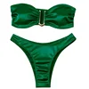 2025 New Summer Solid Push Up Woman Swimsuit Beach Sexy Bikini Set Solid Swimming Suit for Women Swimwear Bandeau Bathing Suit