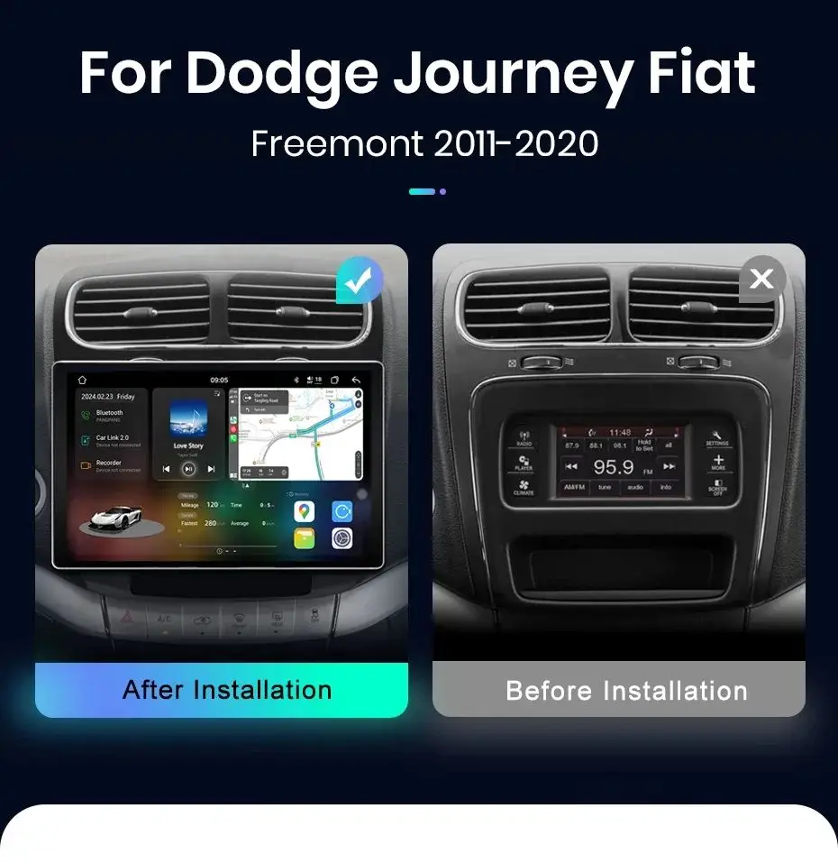 Junsun V3 Plus 2K Wireless CarPlay Android Auto Auto Intelligente Systeme Für Dodge Journey Fiat Freemont 2011-2020 Autoradio – Detail 2