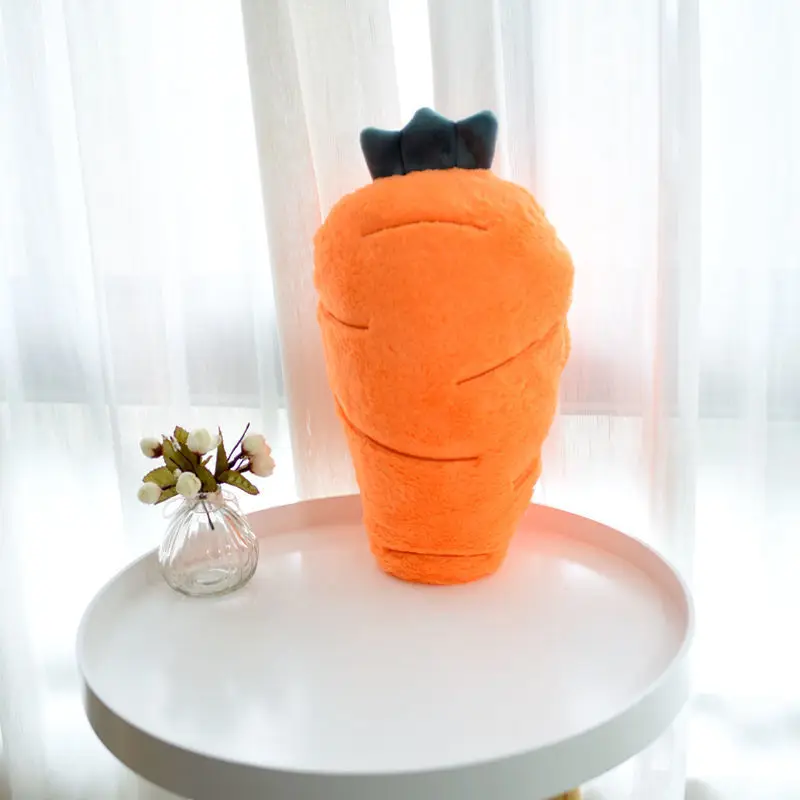 

Imitation Rabbit Hair Carrot Throw Pillow Coral Plush Fruit Series Throw Pillow Dual Purpose Pillow