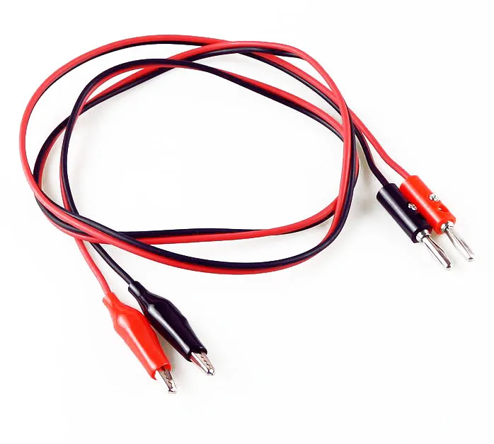 1Pcs 1meter Double Red and Black Banana plug Clips Crocodile Cable Alligator Jumper Wire Test Leads