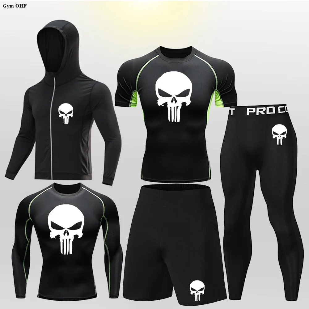 Kids Sportswear Quick Dry Rashgard Sport Shirt Children Compression Pants Gym Running Shirts Boys Fitness Leggings Tight Suit