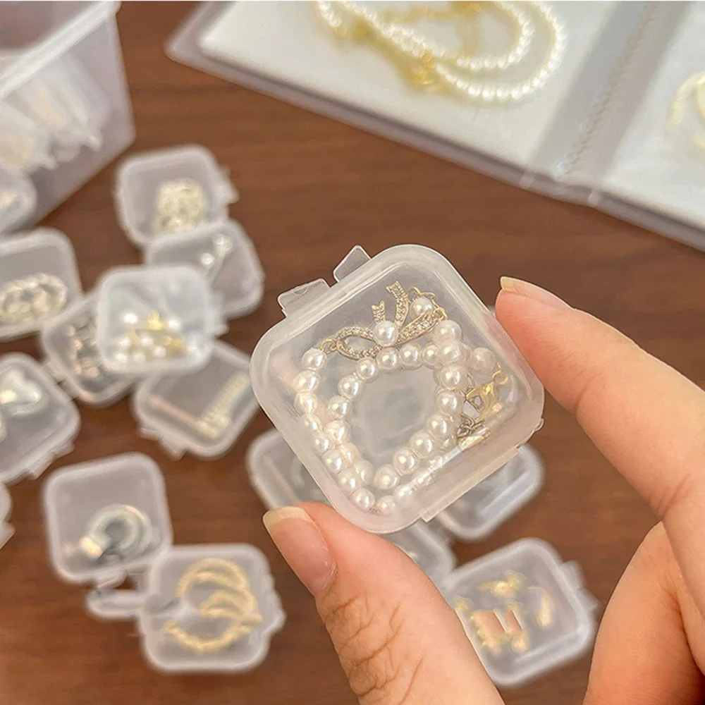 20Pcs 미니 투명 플라스틱 스토리지 박스 쥬얼리 장식 사무실 케이스 투명 주최자 다기능 휴대용 패키지 상자