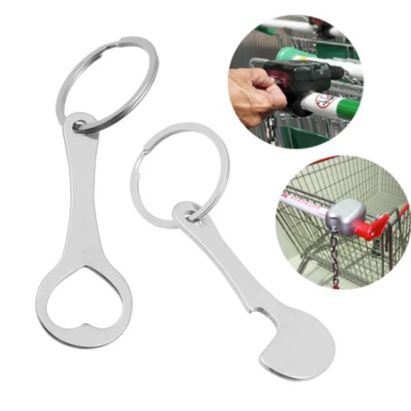 

1PC Creative Metal Key Ring DIY Shopping Trolley Tokens Handbags Keychain Coin Holder