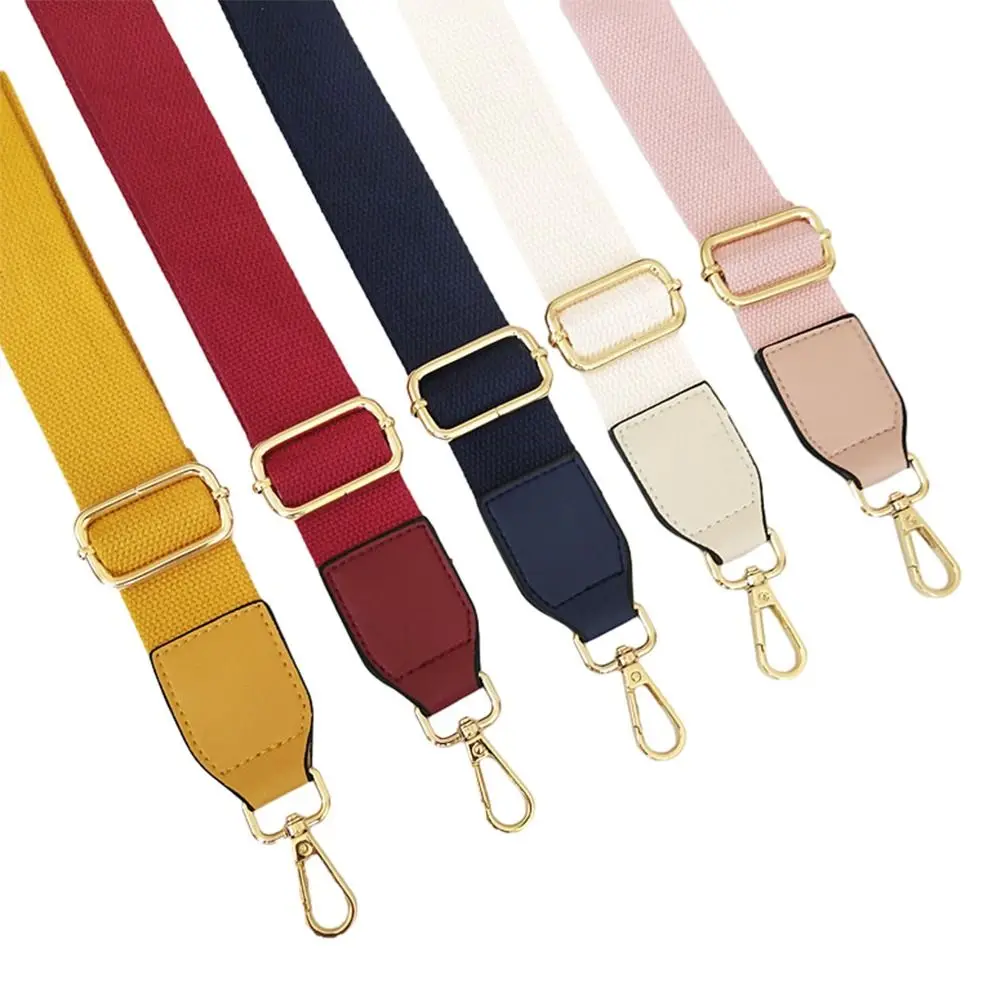 Women Wide Bag Strap Replacement Adjustable Handbag Belt Solid Color Canvas Shoulder Bag Strap