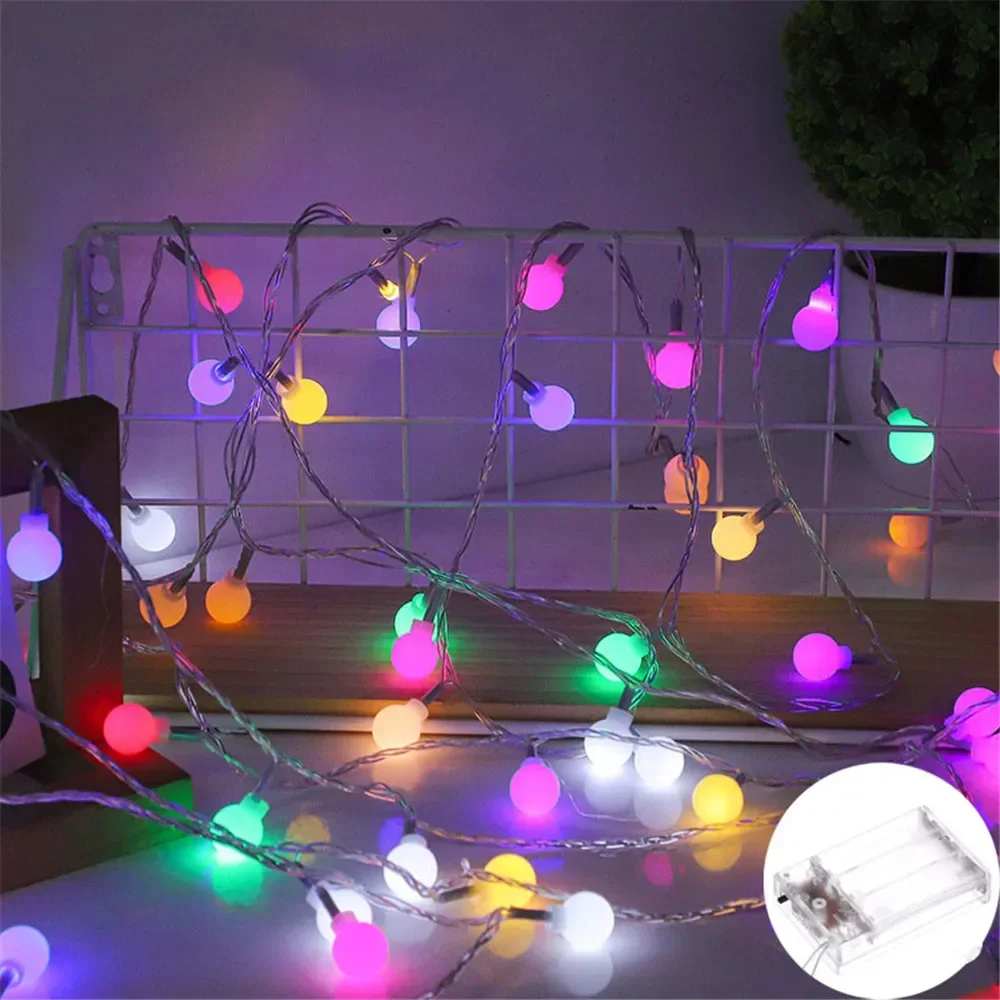 Outdoor Ball LED String Lights Plastic Garden Decoration