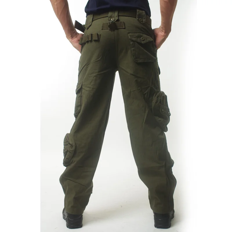 AKsit Men's Relaxed Fit Straight Leg Cargo Pants Cotton Multi-Pockets Work Pant