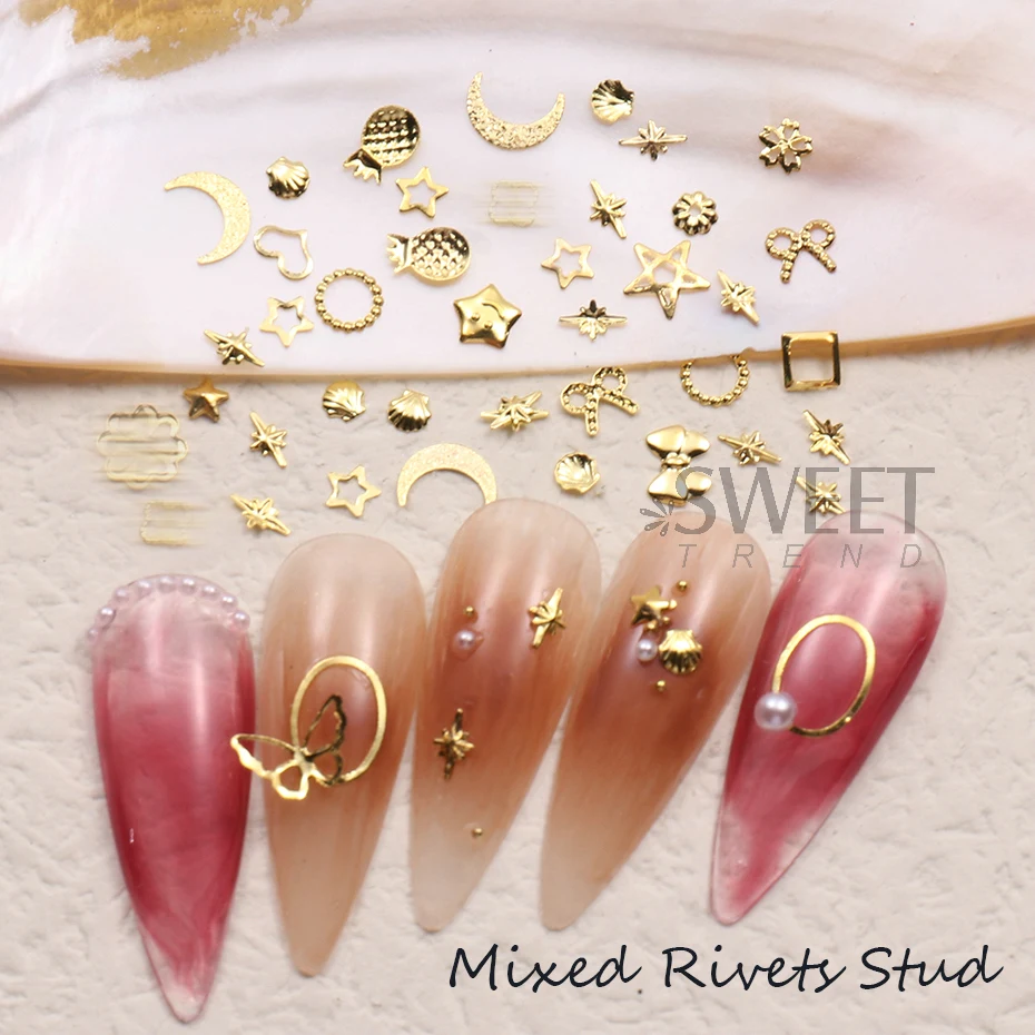 Moon rod nail parts Set 8P ♥︎·₊ Moon rod nail parts Set 8P ♥︎·₊ Metal Manicure Accessories
