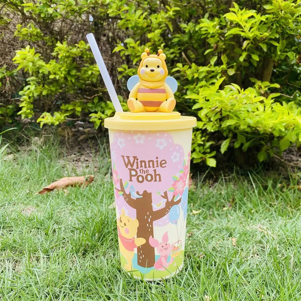 OFFICIAL Winnie the pooh Topper Cup Figurine Cartoon Exclusive Theater wtih  Straw Lovely Gifts Cinema Collectibles