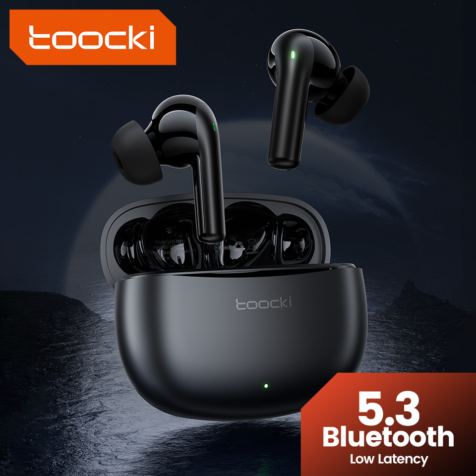 Toocki Wireless Bluetooth 5.3 TWS In-ear Earbuds Sports Noise Canceling Low Latency Wireless Headphones