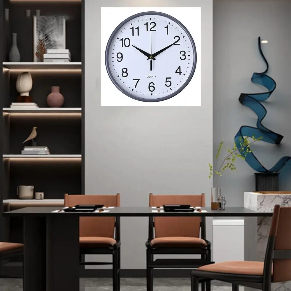 wall clock 8 Inch Large Non-Ticking Quartz Wall Clock Vintage Round Modern Decoration Home Bedroom Kitchen