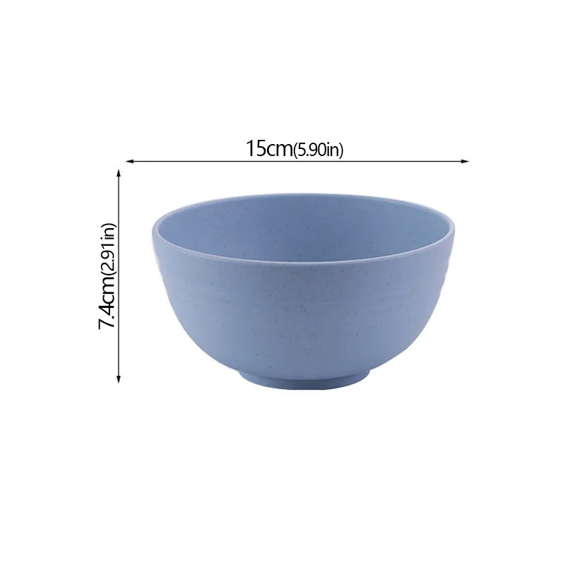 Eco-Friendly Unbreakable Wheat Straw Bowl Set - Cartoon Design Snack & Breakfast Dishes